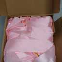 Lyrow 36 Pcs Pink Long Satin Ribbon Bows for Wedding Valentine Candlestick Chairs Hair Bows for Women Bridal Baby Shower Backdrop Wine Glass DIY Birthday Party Table Decor(19.7" x 5.28")