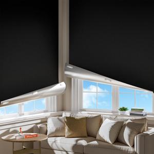 40"W x57"H Portable Blackout Curtains for Bedroom, Easy Install No Drill Black Out Shades&Blinds for Indoor Windows with Upgraded Hook&Loop Tapes,100% Blackout Window Cover for RV/Nursery(1 Panel)