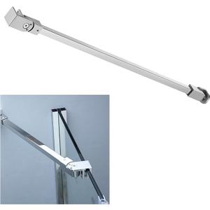 Stainless Steel Frameless Shower Door Fixed Panel Wall to Glass Support Bar for 1/4" to 3/8" Thick Glass(29", Polished Chrome)