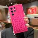 MOWIME Compatible with Samsung Galaxy S24 Ultra Case with Card Holder, Cheetah Print Shockproof Soft TPU Protective Case Women Girls, Anti Scratch Wallet Case for Galaxy S24 Ultra 6.8 Inch, Hot Pink