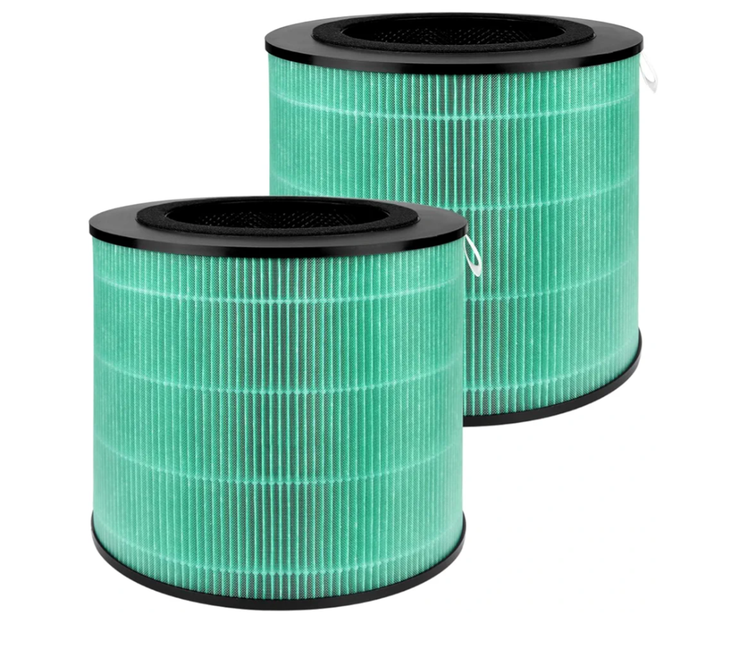 2 Pack 08W 09W Air Filter Replacement Compatible with 08W 09W Air Purifier, 4-in-1 High-Efficiency HEPA Air Filter- Pet Dander Version,Green.