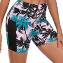 RELLECIGA Womens 5 Inch Swim Short Mesh High Waisted Tummy Control Swim Board Short with Liner Swimsuit Bottoms (L)