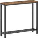 YATINEY Narrow Console Table, 2-Tier Small Sofa Table, 29.5" Thin Entryway Behind Couch Table with Shelves, Industrial Hallway Table, for Living Room, Foyer, Rustic Brown and Black CT03BR