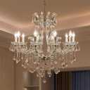 Modern Crystal Chandelier Light Fixtures - Luxury Maria Theresa Chrome Chandeliers for Dining Room, Kitchen Island, Living Room, Bedroom, 10 Lights