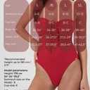 ELUWE Women's Textured Cutout One Piece Swimsuit - Halter Monokini Tummy Control Bathing Suit Slimming (Red, M)