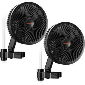 Spider Farmer 2-Pack Grow Tent Clip Fan 6", EC Motor, Custom 10 Dynamic Wind Speeds and 10-Level Oscillation, Weatherproof IP-54, Powerful Airflow but Quiet for Hydroponics Circulation Cooling