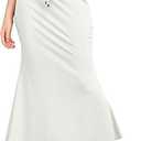 Lycra Saree Shapewear, Long Skirt for Women for Beach, Night Out, Regular, Office, Party White XL