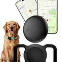Waterproof Tracker Dog Collar Holder, GPS Dog/Cat Trackers (Smart Tag Included), Works with iOS (Only) Find My App, for Dogs Cats Pets -1 Pack Black