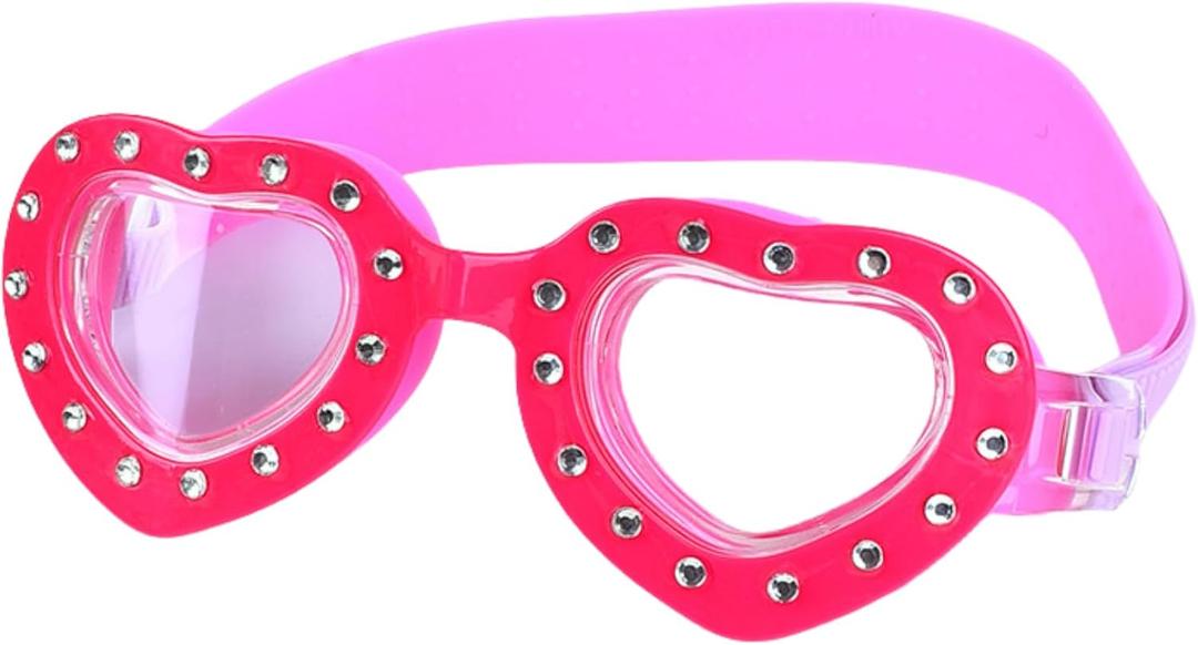 RARITYUS Cute Cartoon Pattern Swim Goggles Waterproof Anti Fog Swimming Goggles for Youth Kids Child (Diamond Heart Shape)
