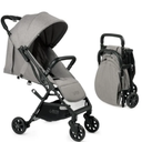 Lightweight Travel Stroller for Baby & Toddlers - Easy Fold & Compact Stroller for Airplane with Canopy, Storage Basket, Multi-Position Recline & Convenient One-Hand Fold, Travel Bag Included (Gray)