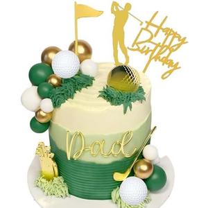 Golf Cake Topper, Qoadwem 23pcs Golf Cake Decorations Golf Cart Cake Toppers Heading for The Green Cake Topper for Golfers with Cart Flag Golf Ball for Golf Theme Party Supplies