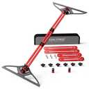 Stair Tread Template Tool - Dual Solid Nut Locking Stair Tread Tool Jig, Stair Measuring Tool Jig, Stair Step Scribe Tool, Stair Template, Stair Gauge Tool (Red-Gray) (61.1IN)