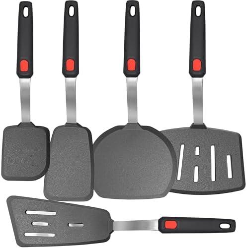 Mixed 4 Piece Silicone Spatula Set, 600F Heat-Resistant No-Melt Rubber Spatula Handle and Blade - Kitchen Cooking Utensils for Nonstick Cookware, Spatula Turner for Egg,Pancake,Burger- Dishwasher Safe