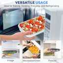 SereneLife 4-Piece Glass Baking Dish with Lids Set - Heavy Duty Rectangular Glass Baking Pan with BPA-Free Lids, Oven-Safe Bakeware for Lasagna, Meats, Desserts, & More - Dishwasher Safe, Black (Gray)