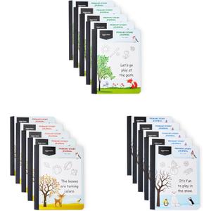 Amazon Basics Composition Notebook, Primary Composition, Extra Wide 1/2" Ruled Lines, 100 Sheets, 9.75" x 7.5", 15 pack, Multiple colors