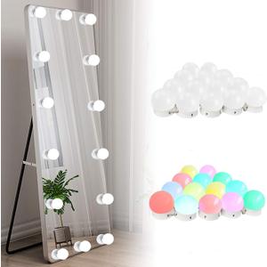 Vanity Lights for Mirror, 14-Bulb RGB Colorful DIY Hollywood Makeup Vanity Mirror Dimmable Lights