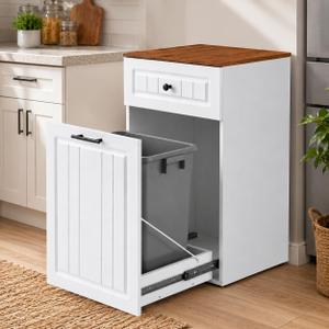 13 Gallon Pull Out Trash Cabinet Drawer Hidden Kitchen Bin