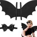 MUKOSEL Bat Costume Bat Wings and Bow Headband Goth Hair Halloween Accessories for Baby Girl Boy
