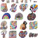 Hispanic Heritage Month Party Decorations 45Pcs Wooden Ornaments Circles with Holes Latino American Wooden Hanging Decorations for Hispanic Heritage Party Favors Supplies Store Home Birthday