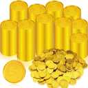 Hanaive 1000 Pcs Pirate Gold Coins Plastic Treasure Play Toy Coins Fake St. Patricks Doubloon for Pirate Party Favors Supplies Treasure Hunt Game Teachers Classroom Reward