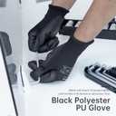 ANDANDA Safety Work Gloves, Seamless Knit Gardening Gloves with PU Coated, Ideal Work Glove for Men, Warehouse, Garden, Black (Large)