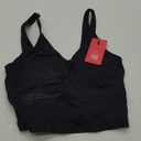 Women’s Longline Sports Bra Wirefree Padded Medium Support Yoga Bras Gym Running Workout Tank Tops (Black, Medium)