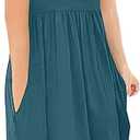DB MOON Women Summer Casual Short Sleeve Dresses Empire Waist Dress with Pockets (Medium, Army Green), Size 20
