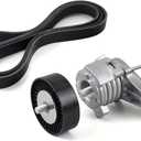 Bevinsee Serpentine Belt Tensioner Bolt Idler Pulley Drive Kit Compatible with 128i 325i 325xi 328i 328xi 330i 330xi 525i 525xi 528i 528xi 530i 530xi E92 E91 E90 E93 E81 E87, Only Compatible with N52