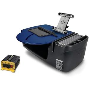 AutoExec Roadmaster Car Desk for Your Vehicle Workstation and Mobile Office, Blue, with 400 watt Power Inverter and Tablet Mount