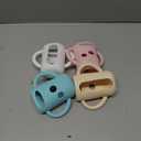 4-Pack Silicone Sleeves for Lansinoh Glass Bottles 5 oz- Starry Sky Design Baby Bottle Holder with Handles,Protectors for Lansinoh Natural Wave Glass Bottles, Anti-Scald Feeding Supplies (Light Pink+White+Beige+Light Blue)