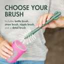 Boon Cacti Bottle Cleaning Brush Set, Terracotta , 4 Piece Set