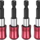 HARFINGTON 6pcs Magnetic Extension Chuck Adapter 2.5" 1/4 Inch Hex Shank Quick Release Bar Socket Screwdriver Bit Holder for Screwdriver Bits Nuts Drills Socket Driver Adapter