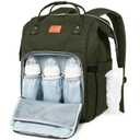 KeaBabies Baby Diaper Bag Backpack - Large Baby Bag for Boys, Girls, Waterproof Multi Function Travel Diaper Backpack with Changing Pad, Durable Travel Essentials for Moms and Dads (Dark Olive)