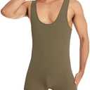 SPNSSTCR Men Bodysuits Slip Fitness Shapewear Underwear Athletic Supporters Wrestling Singlet Leotard Size M