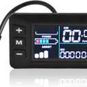 5Pins Electric Bike LCD Display Meter, 24V 36V 48V E Bike Control Panel For Handlebars Approximately 22.2mm / 0.87in, Connector, No.2 Communication Protocol