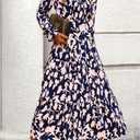 BTFBM Women Fall Dresses 2025 Casual Long Sleeve V Neck Maxi Dresses Floral Boho Long Dress Wedding Guest Dress (S)