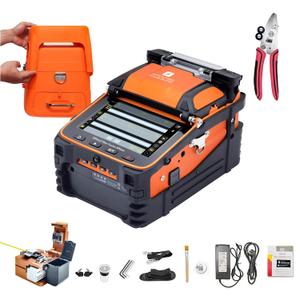 AI-9 Fiber Fusion Splicer w/6 Motors, Core Alignment Fiber Optical Welding Machine w/Visual Fault Locator & Optical Power Meter Function for Trunk Line Construction,Splicing 5S Heating 15S