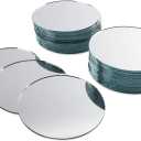 Super Z Outlet Round 4" Inch Glass Mirror Tiles Circles for DIY Arts & Crafts Projects, Traveling, Framing, Mosaic, Decoration (Pack of 50)