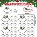 36 Pcs Christmas Face Transfer Stickers for Crafts Large 6 Inch Small 3 Inch Vinyl Eyes Pitcher Rub on Transfers Decals for Ornaments Glass Drinking Cups Wood Decorations Balls Party (face60)