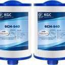 KGC 6CH-940 Spa Filter 2 Pack - Compatible with Pleatco PWW50P3 (1 1/2" SAE Coarse Thread), Unicel 6CH-940, Filbur FC-0359, Waterway 817-0050, 03FIL1400, 25252-for Viking Spa Front Access Skimmer.