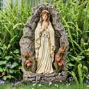 Our Lady of Lourdes Statue, 18 in Religious Garden Statue, Blessed Catholic Praying Statue Durable Sculptures for Home, Yard, Patio Decor