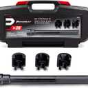 Powerbuilt Inner Tie Rod Remover Tool Kit  Fits Ford, GM, Chrysler Rack, and Pinion  Includes 1-5/16", 1-3/16", 1-7/16" Socket Adapters, Extension Bar, and Case  648607