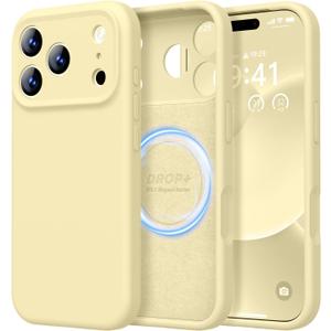LOVE 3000 Designed for iPhone 17 Pro Case, Premium Silicone [Compatible with Magsafe][Soft Anti-Scratch Microfiber Lining] Shockproof Protective Phone Case for Men Women 6.3", Creamy Yellow