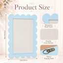 Maitys 24 x 36 Inch Scalloped Pinboard Blue Framed Pin Board Linen Display Bulletin Board Framed Cork Boards for Walls Fabric Bulletin Boards for Home Office Picture Vision Display Memo Note