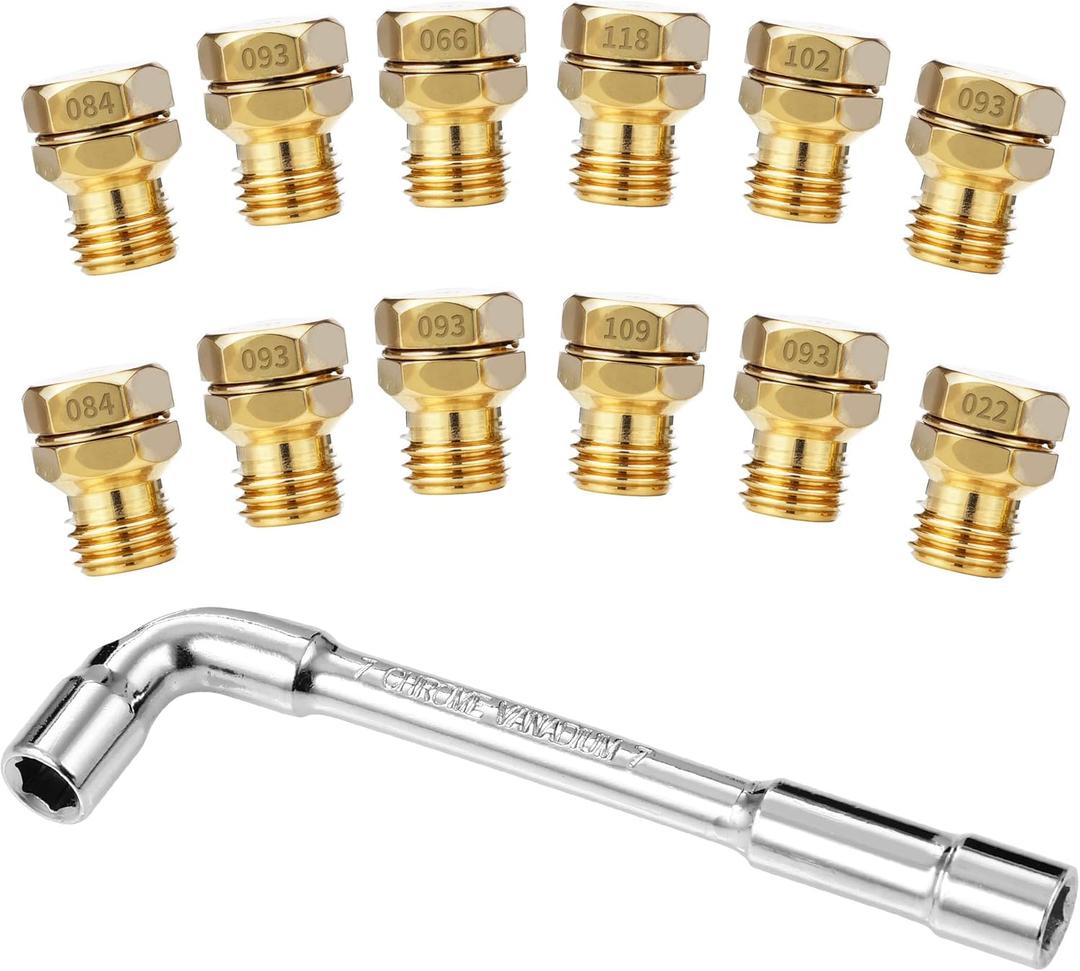 GRLP4 LP Gas Conversion Kit - 12 PCS Brass Propane Orifices Fit for Frigidaire, Kenmore, Electrolux Range Cooktop Stove, Gas to Propane Conversion Kit, Replaces AP5608114, 318565427, 2319698