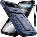 for Google Pixel 10 Pro XL Case with 2 Pack Screen Protector, Upgrade Slide Camera Cover, Kickstand, Lanyard Strap, Military Grade Shockproof Protective Heavy Duty Non-Slip Phone Case, Blue, for Google Pixel 10 Pro XL (6.8 inch)