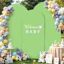 Light Sage Green Arch Cover 3 Set - 6.6FT, 7.2FT, 8FT Arch Backdrop Cover Spandex Fitted Wedding Arch Stand Covers for Baby Shower Birthday Party Bridal Shower Banquet Photo Background Decorations