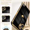 2 x Dretal for Nothing CMF Phone 2 Pro Case with 2X Screen Protector, Girl Women Cute Girly Love-Heart Luxury Gold Soft Cover Camera Protection Bumper Silicone Shockproof Case for CMF Phone 2 Pro (Black)