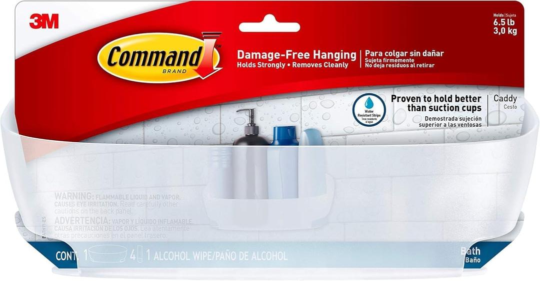 Command Strips BATH11-ES Command™ Shower Caddy With Water-Resistant Strips 2 Pack