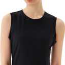 Women's Open Back Workout Tops - Sleeveless Yoga Tank Tops for Women, Moisture-Wicking Athletic Shirts for Running (Black, S)